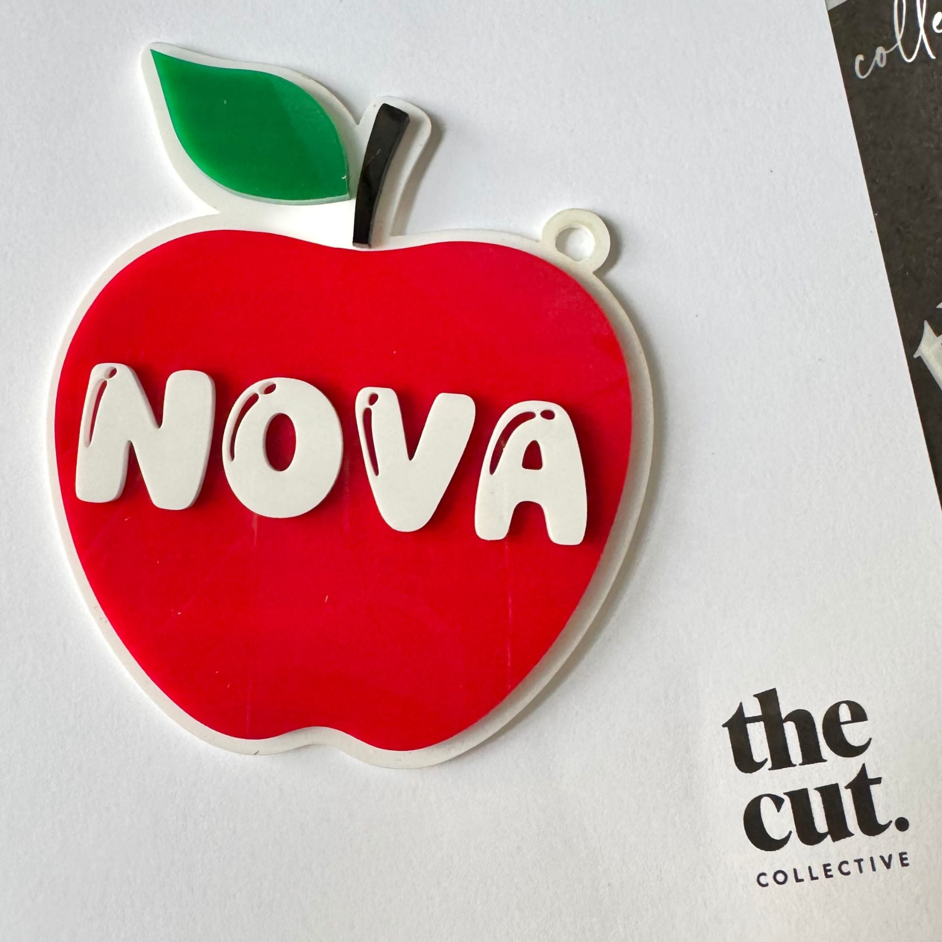 Red Apple Backpack Tag